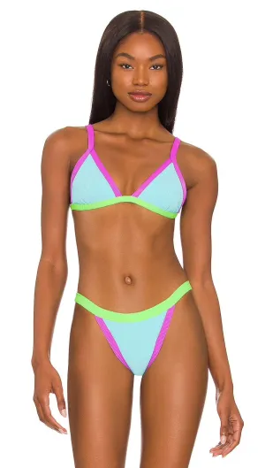 Beach Riot Mika Bikini Top Cool Fluorescents