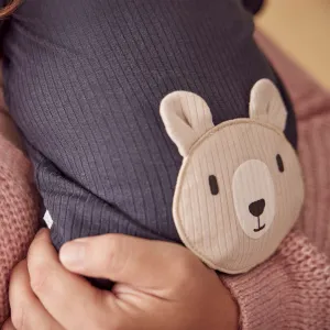 Bear Ribbed Clever Zip Baby Pajamas