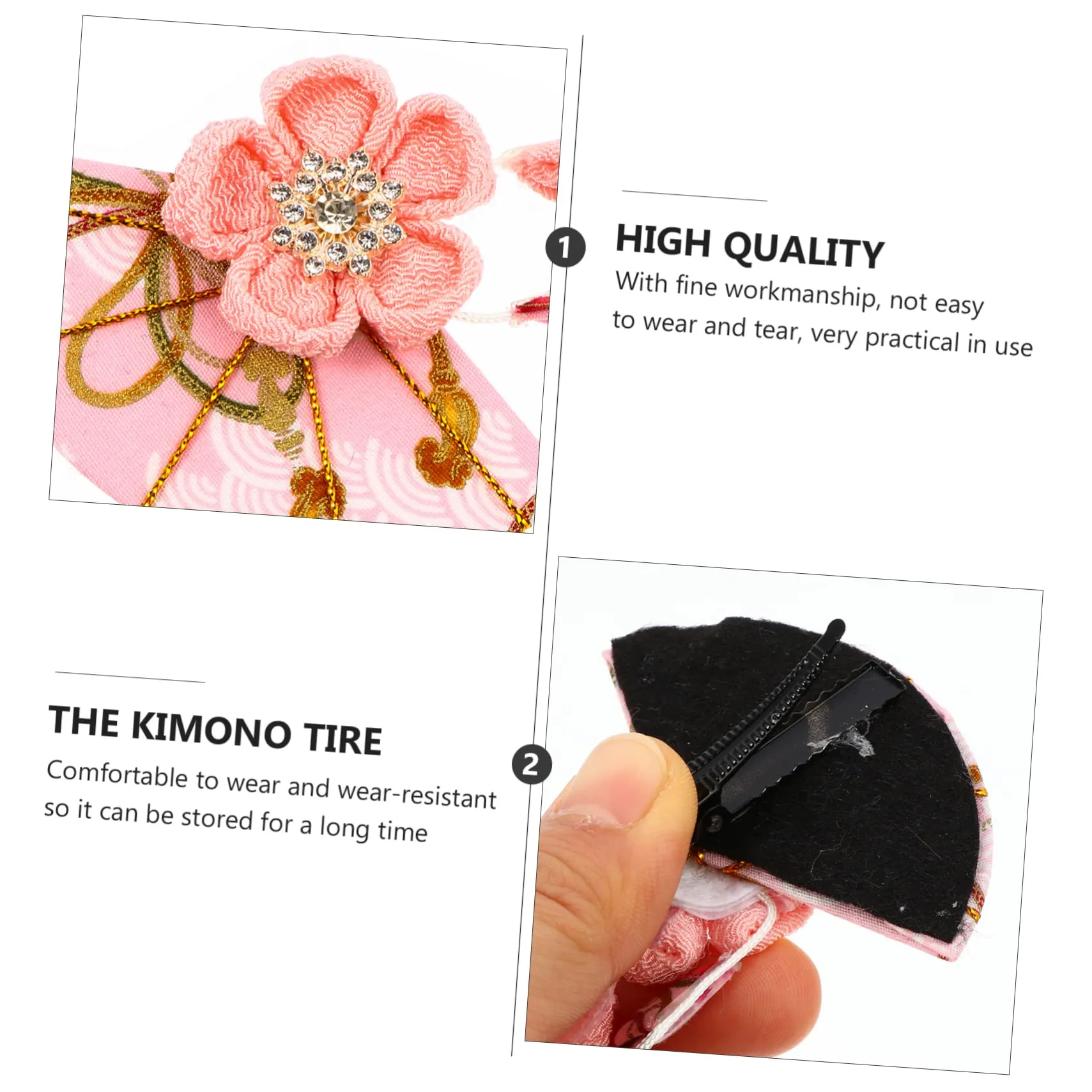 Beatifufu 1pc Japanese Style Headgear Japanese Hair Pin Toilet Stickers Decals Flower Jewelry Goody Hair Clips for Women Japanese Hair Accessories Alloy Cloth Flowers Bathrobe