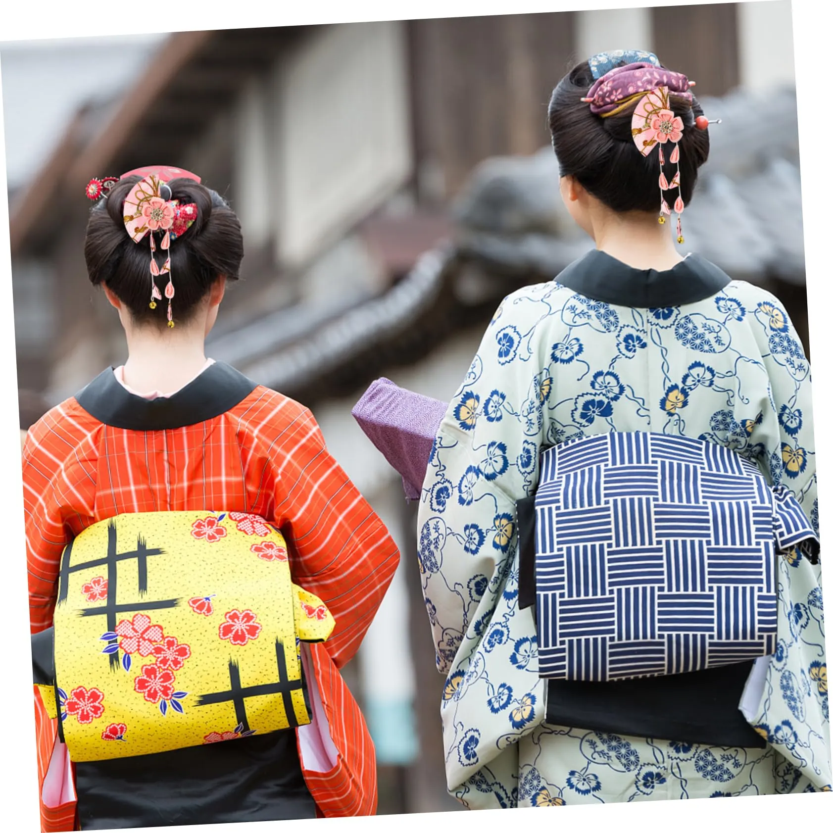 Beatifufu 1pc Japanese Style Headgear Japanese Hair Pin Toilet Stickers Decals Flower Jewelry Goody Hair Clips for Women Japanese Hair Accessories Alloy Cloth Flowers Bathrobe