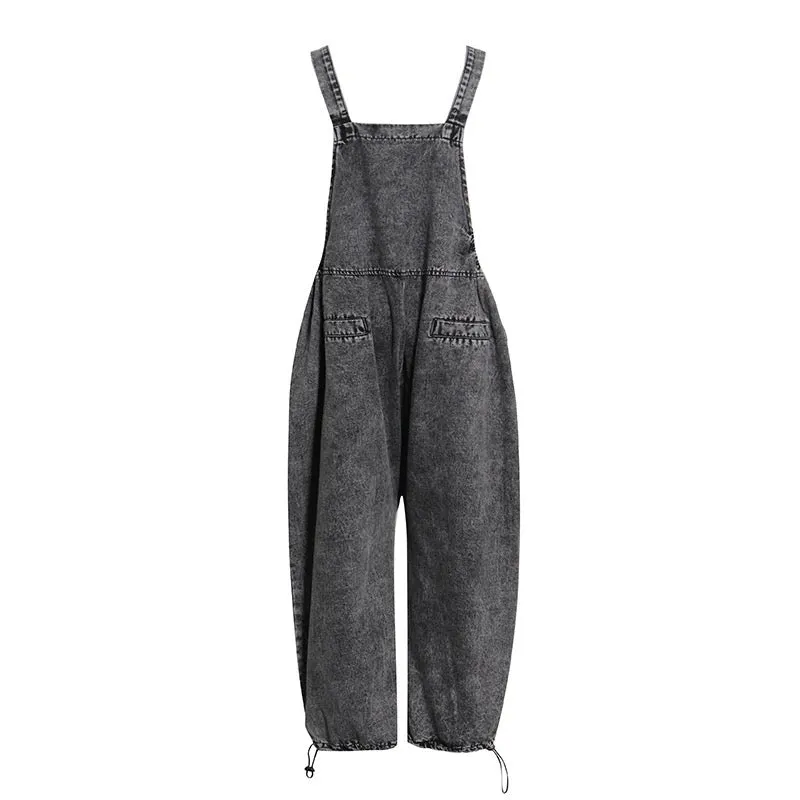 BEBLESSED - SUPER BAGGY ACID VINTAGE WASH DENIM JUMPSUIT HALEM PANTS