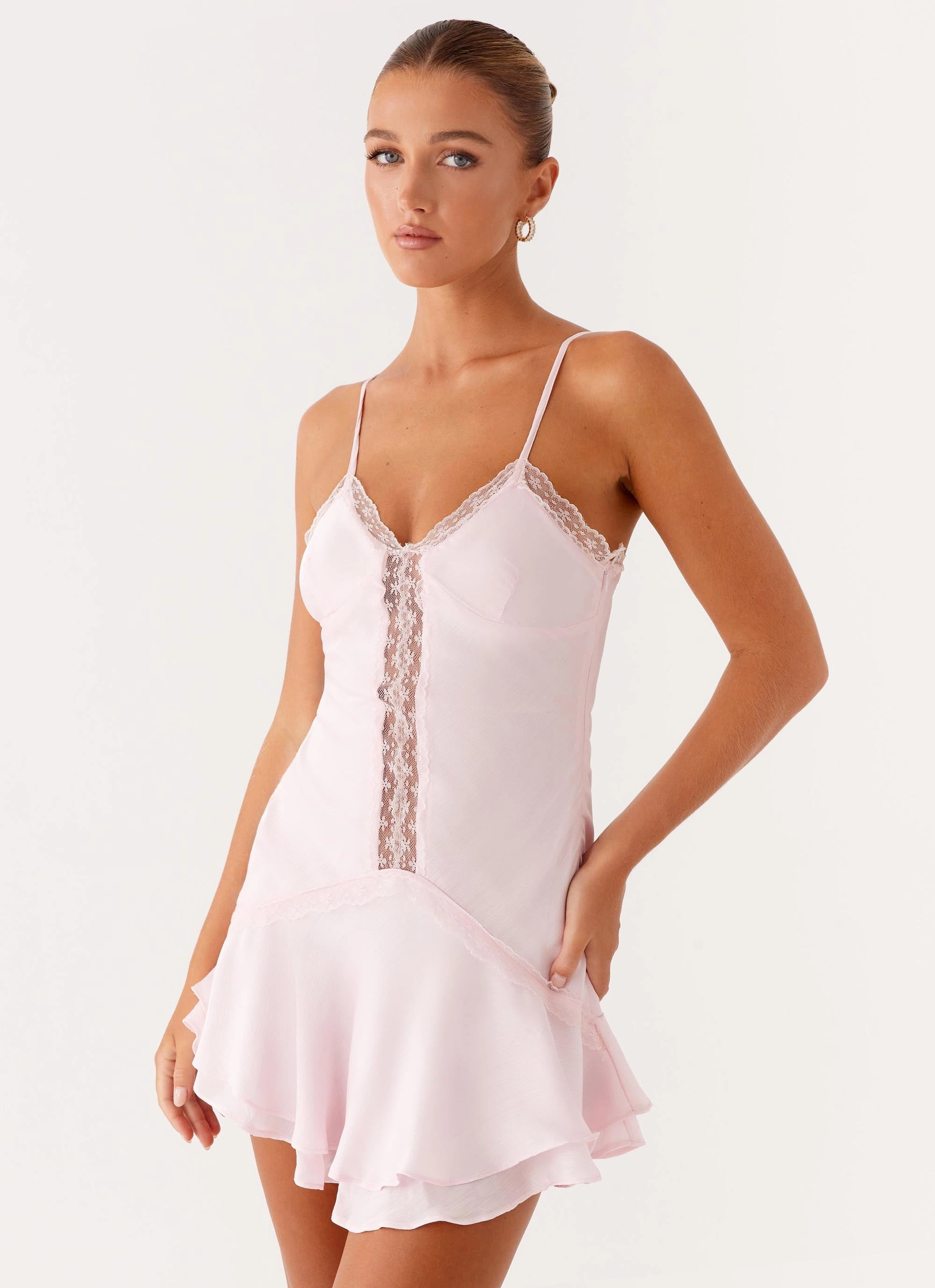 Roya Mini Dress - Pink Simple Elegance Tailored Mood