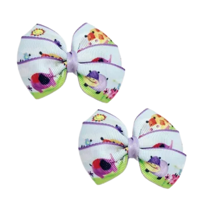Bella Hair Bow - Springtime Hippo