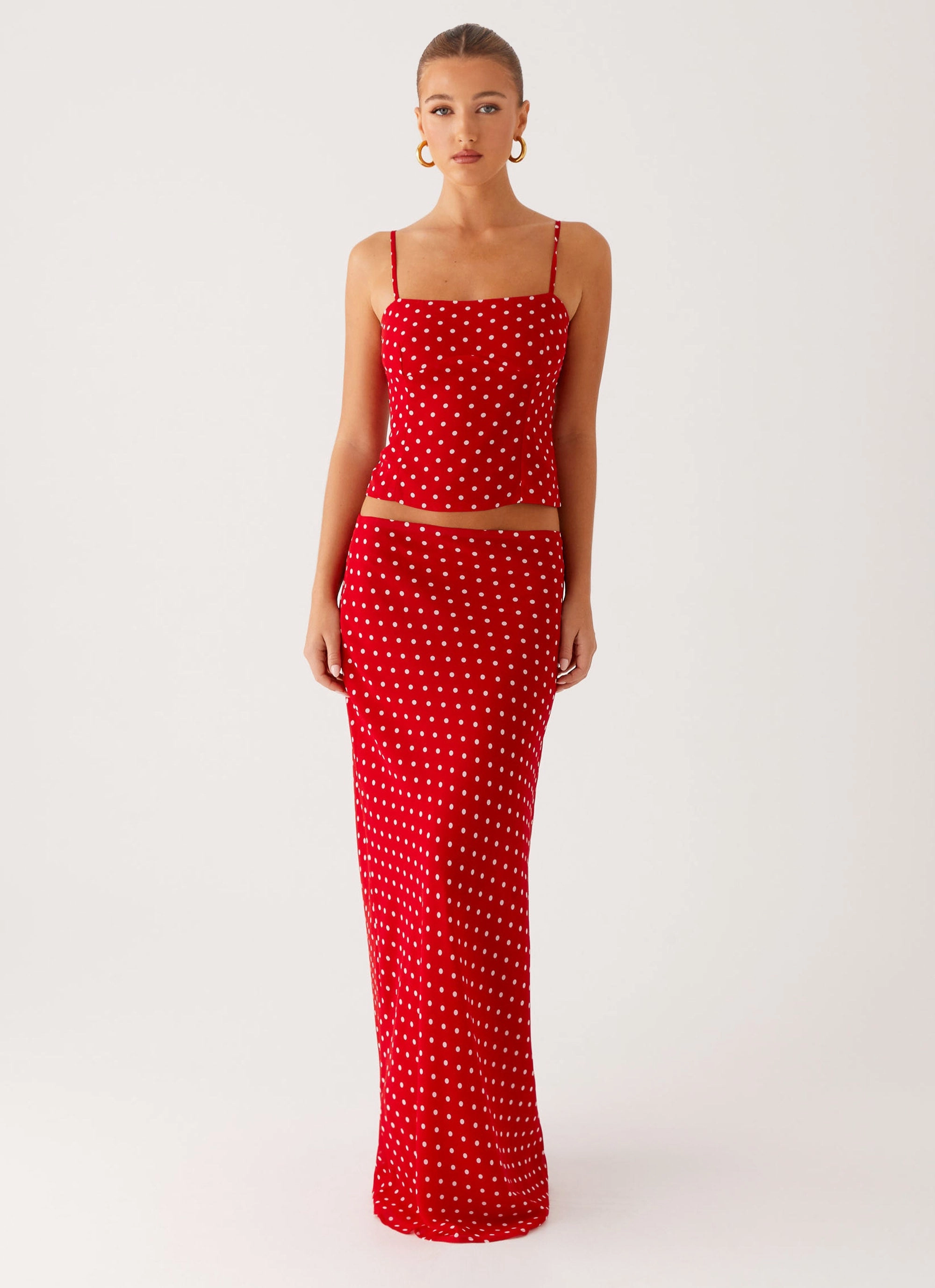Bendita Top - Red Polka Dot VentilatedMesh BreathableMeshPanel