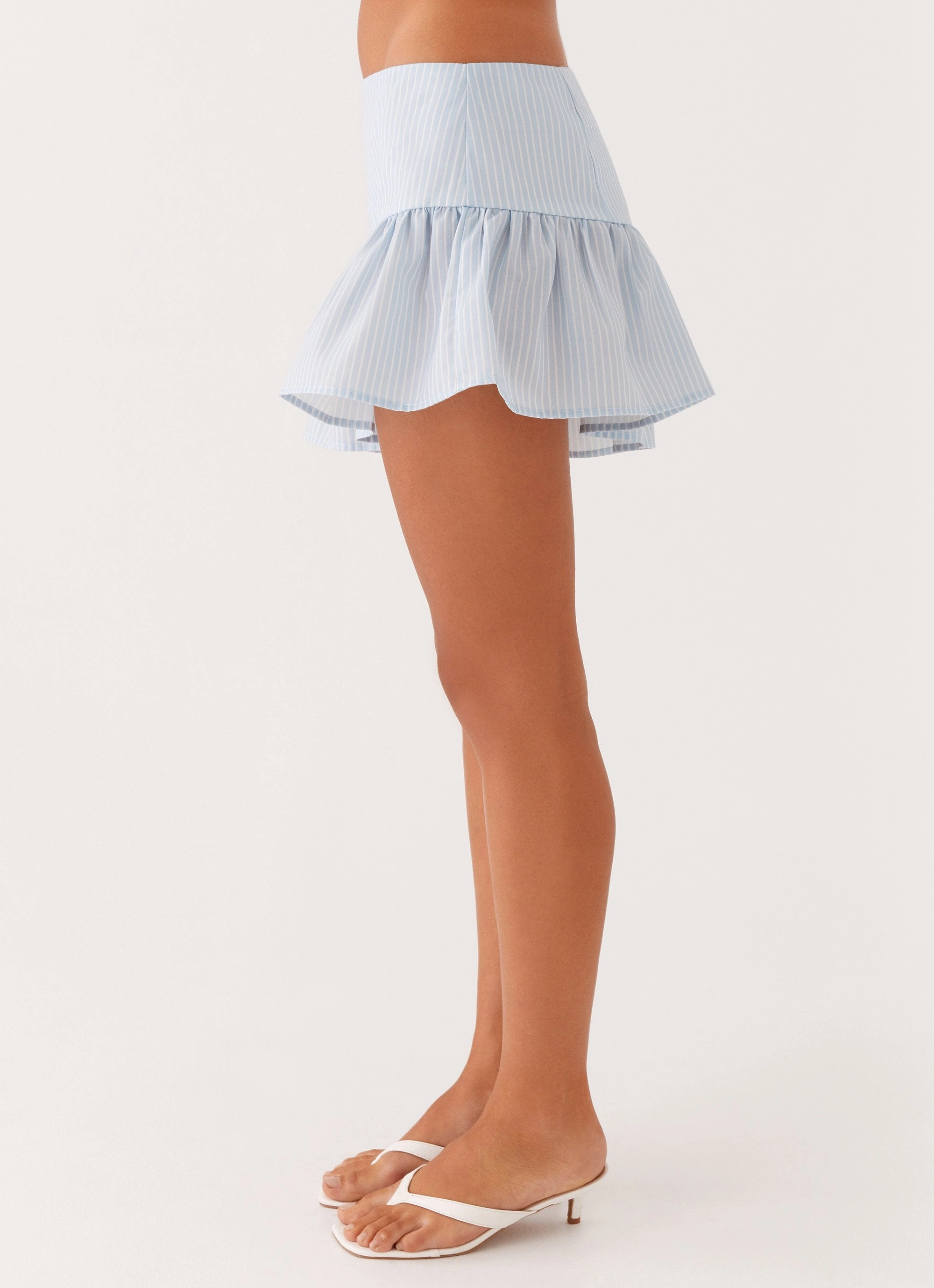 Bennett Mini Skirt - Blue White Stripe Perfect Comfort Fit