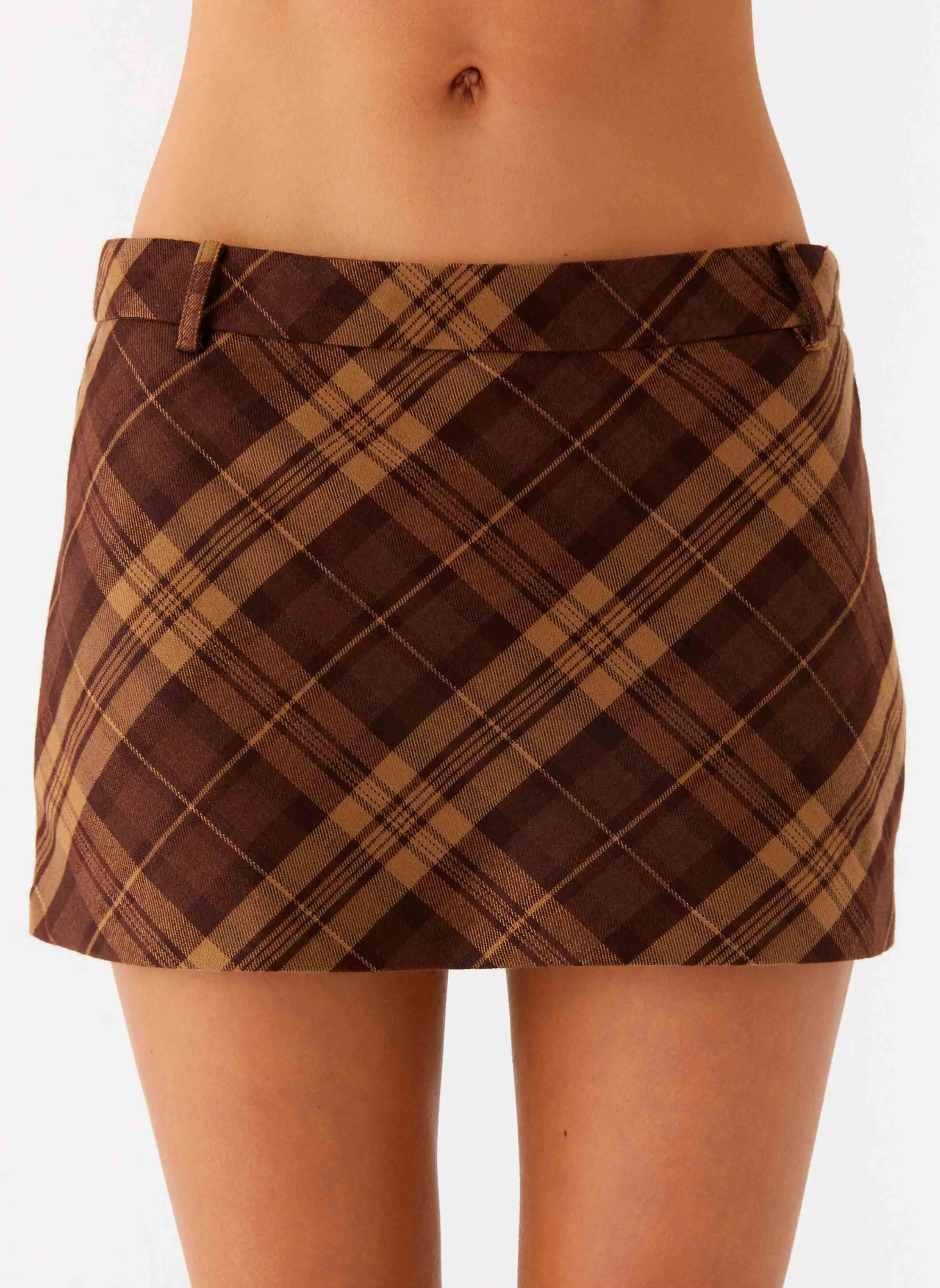 Comfort Stretch Casual Appeal Benson Mini Skirt - Plaid