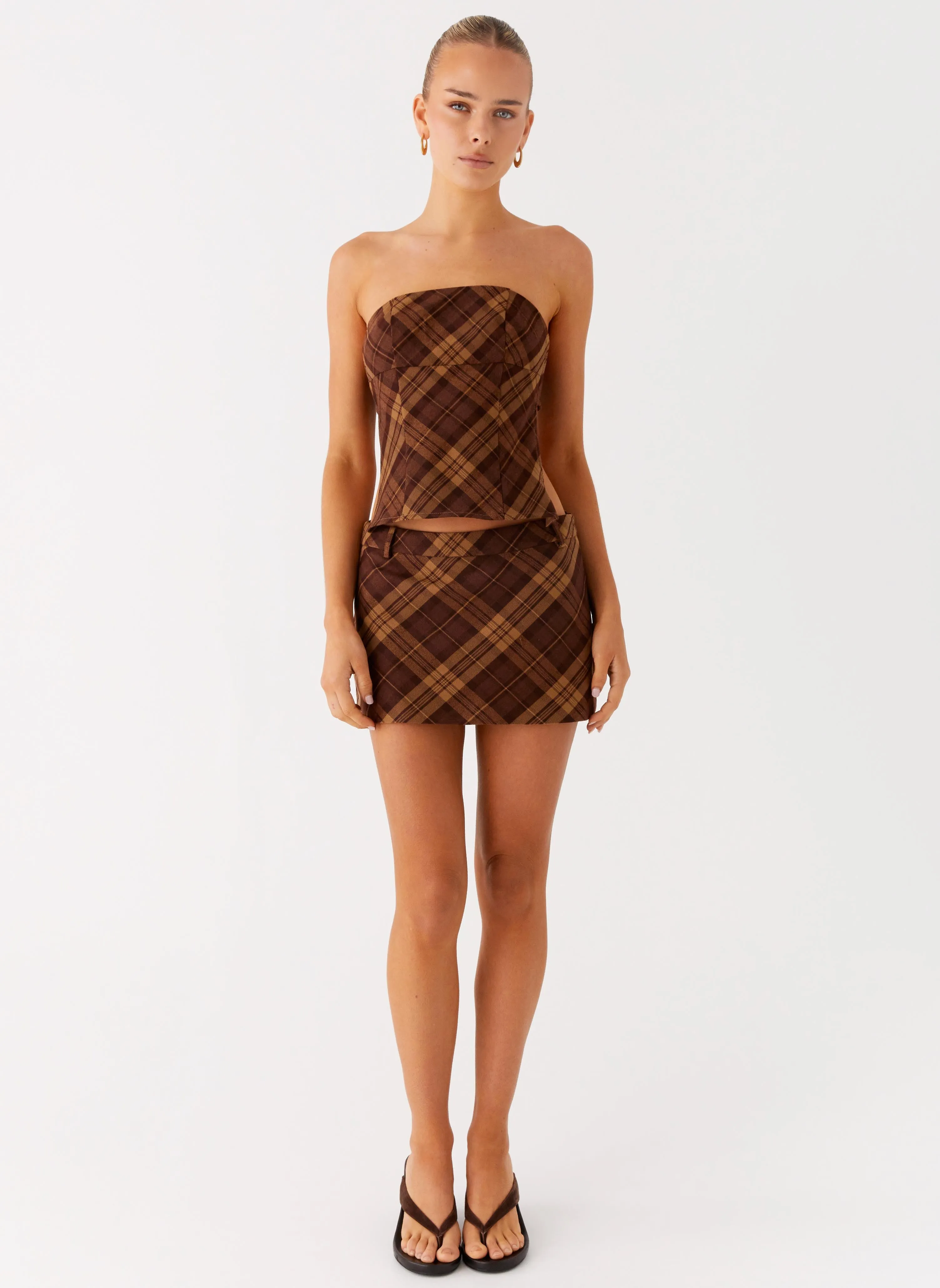 Tagless Labeling Benson Mini Skirt - Plaid