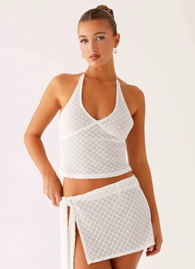 Bernie Halter Top - Ivory Anti Slip Grip Technology TearResistant Bernie Halter Top - Ivory