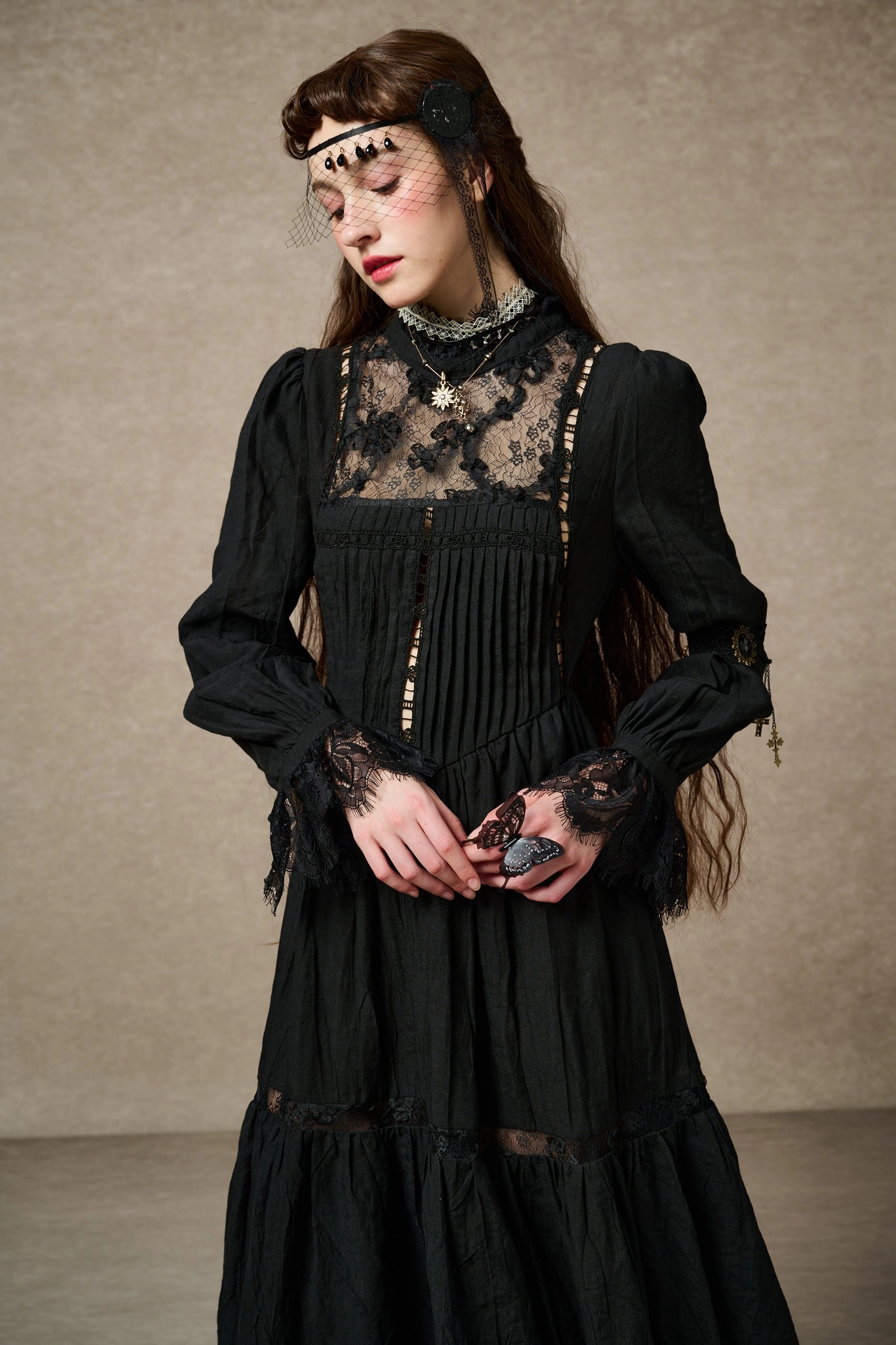 Beverly 31| victorian linen dress quick dry Convertible Collar