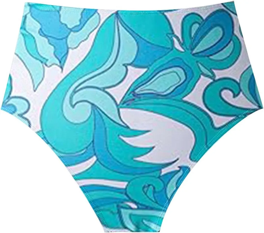 Bidobibo Swim Suits for Women 2025 Tummy Control High Waisted Swimsuit with Ruffle Top Womens Two Piece Tankini Bathing Suits