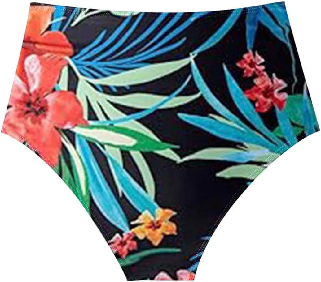Bidobibo Swim Suits for Women 2025 Tummy Control High Waisted Swimsuit with Ruffle Top Womens Two Piece Tankini Bathing Suits