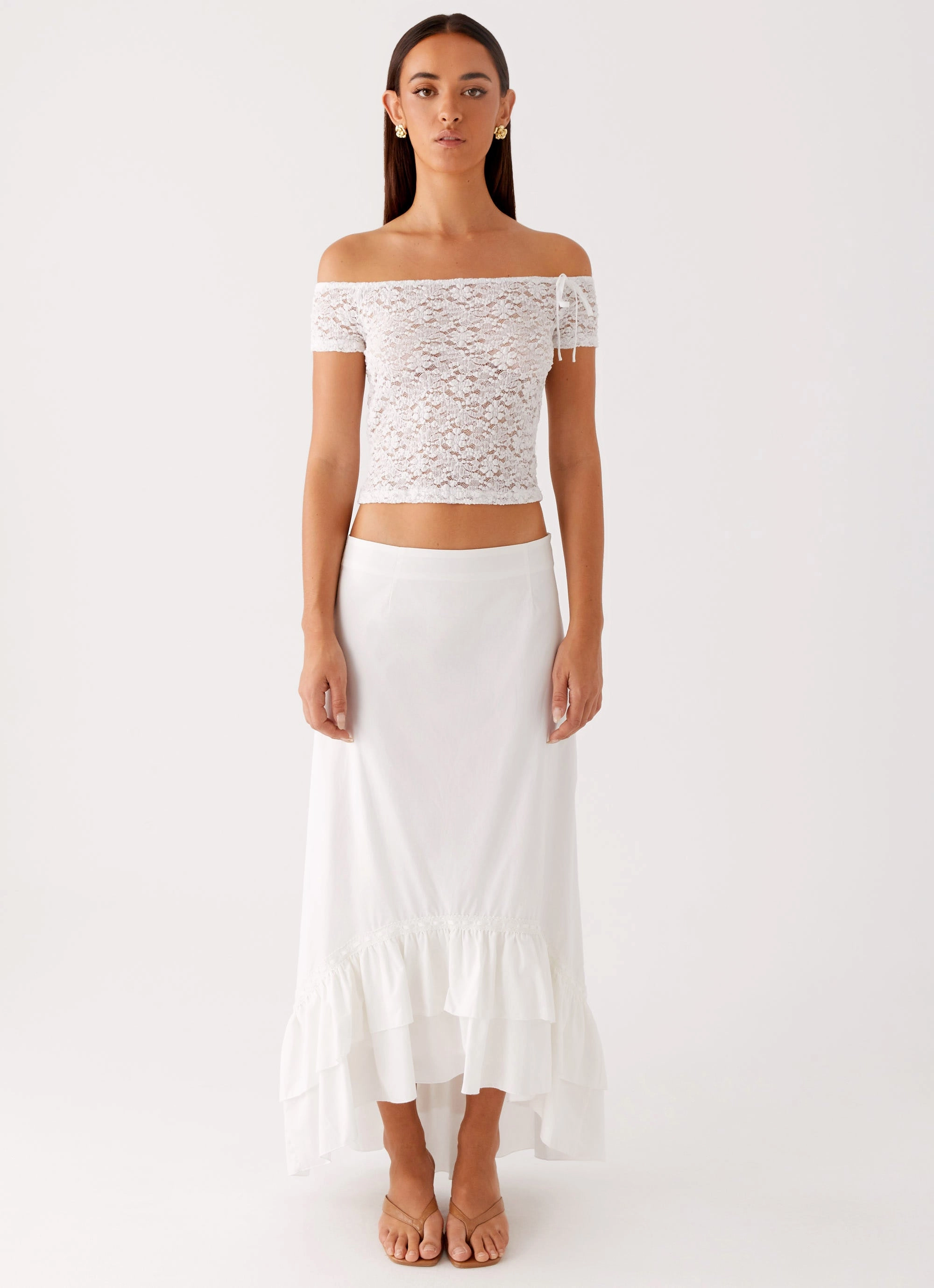 Billie Lace Top - Ivory Reversible Layering Tech