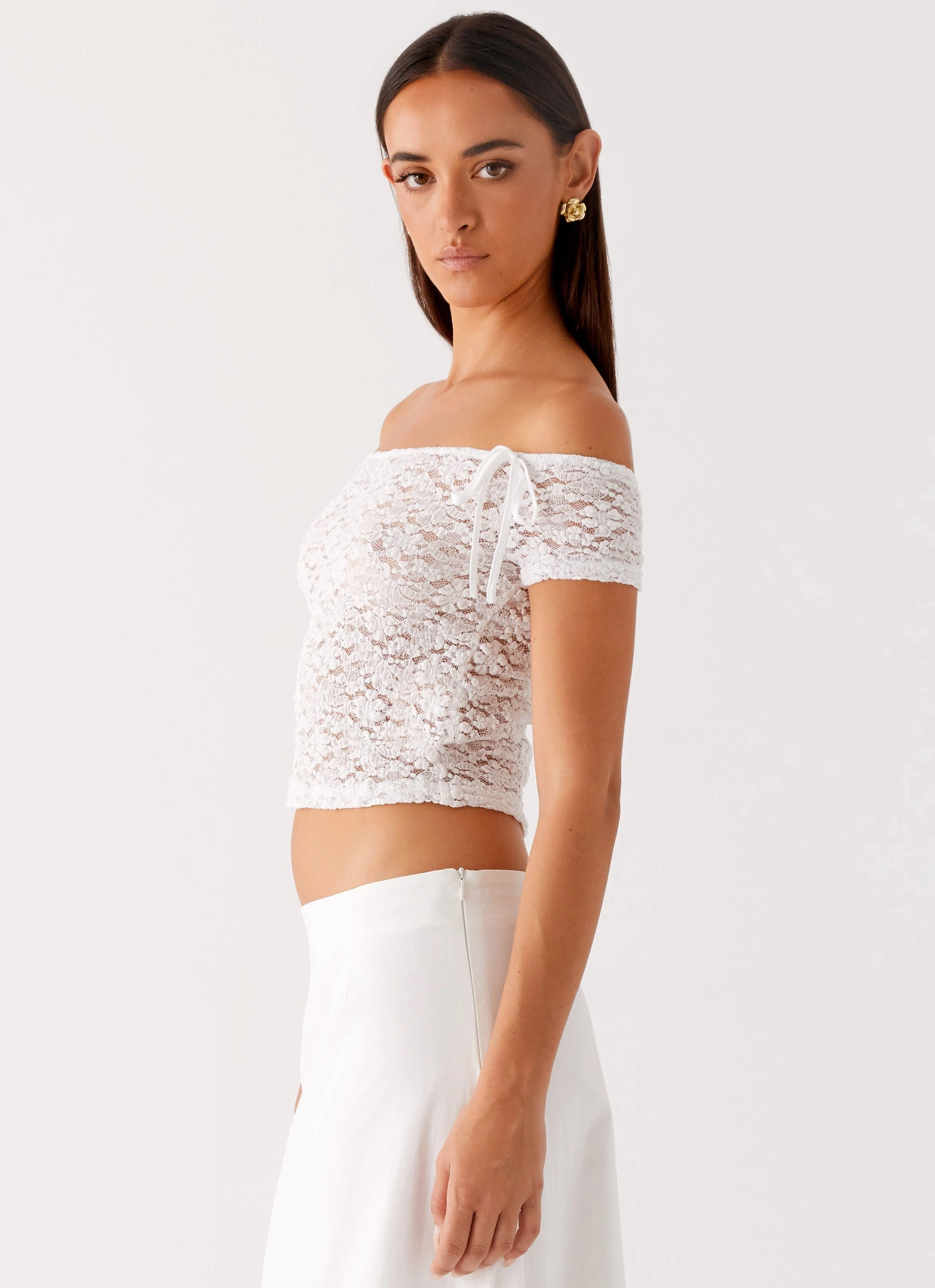Billie Lace Top - Ivory Anti Microbial Lining