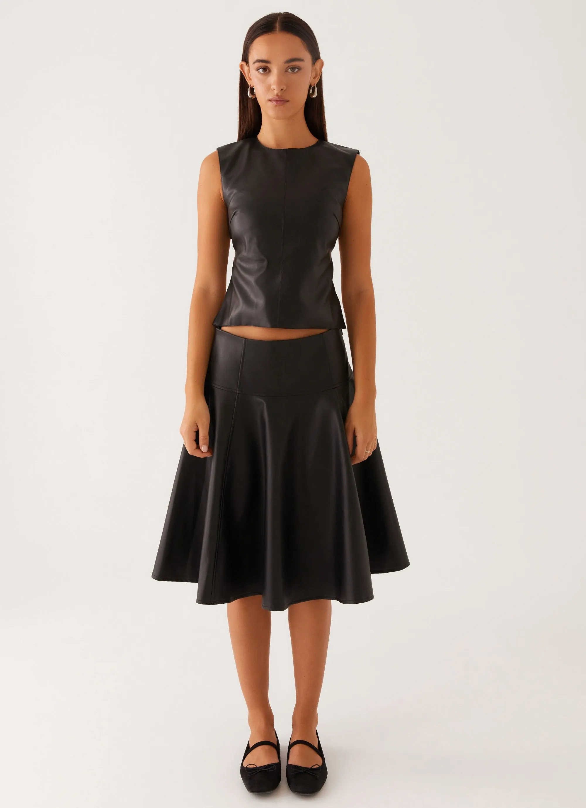 Tyler Midi Skirt - Black Light and Cozy sport chic