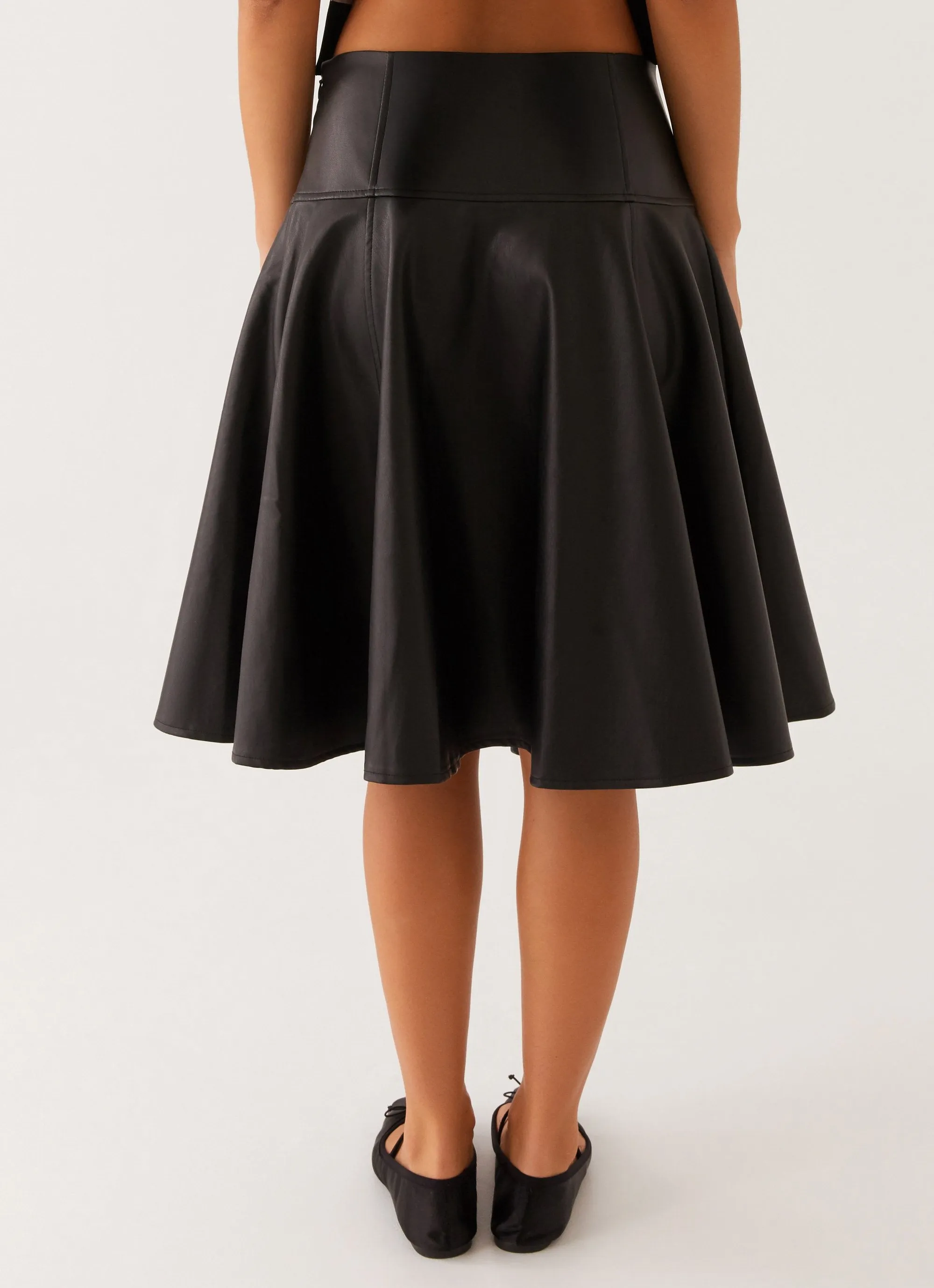 Comfort waistband Cozy Casual Tyler Midi Skirt - Black