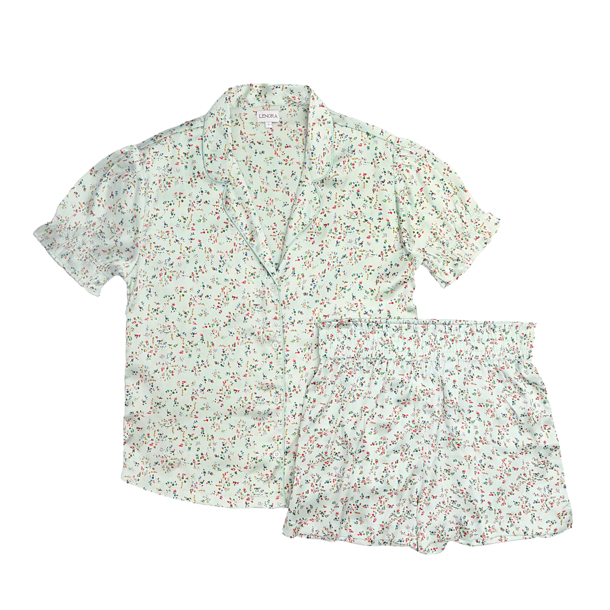 Birdie Satin Short Floral Pajamas