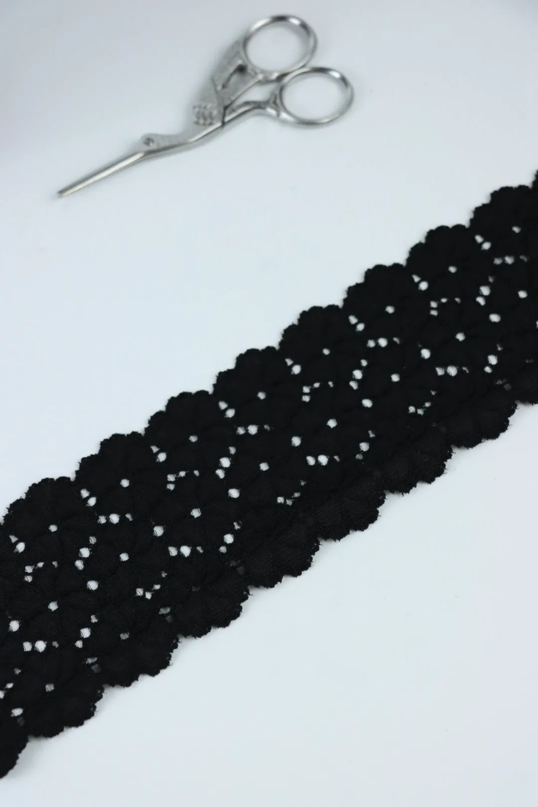 Black 2.5" Wide Stretch Lace