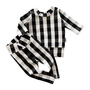Black and White Plaid Dudis Lounge Set