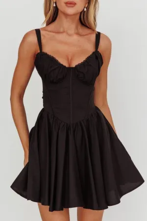 Black Corset Peplum Dress