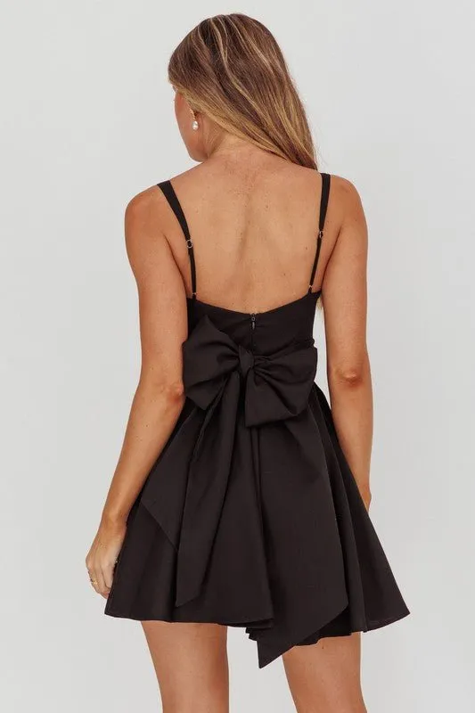 Black Corset Peplum Dress