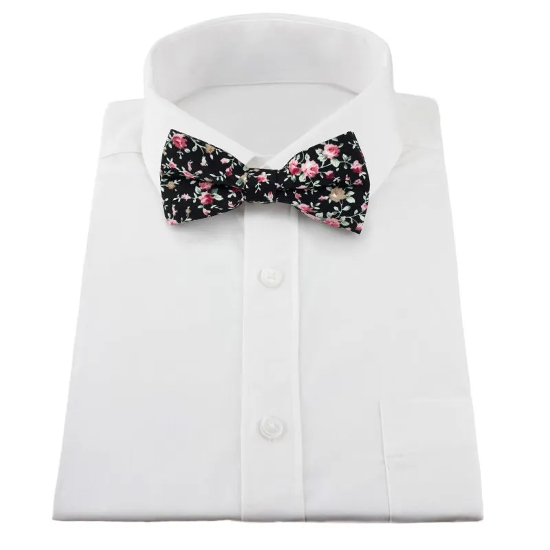 Black Floral Bow Tie