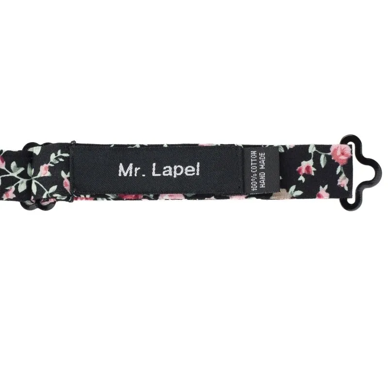 Black Floral Bow Tie