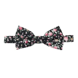 Black Floral Bow Tie