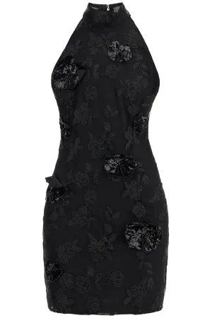 black floral recycled polyester mini dress 113584100 BLACK