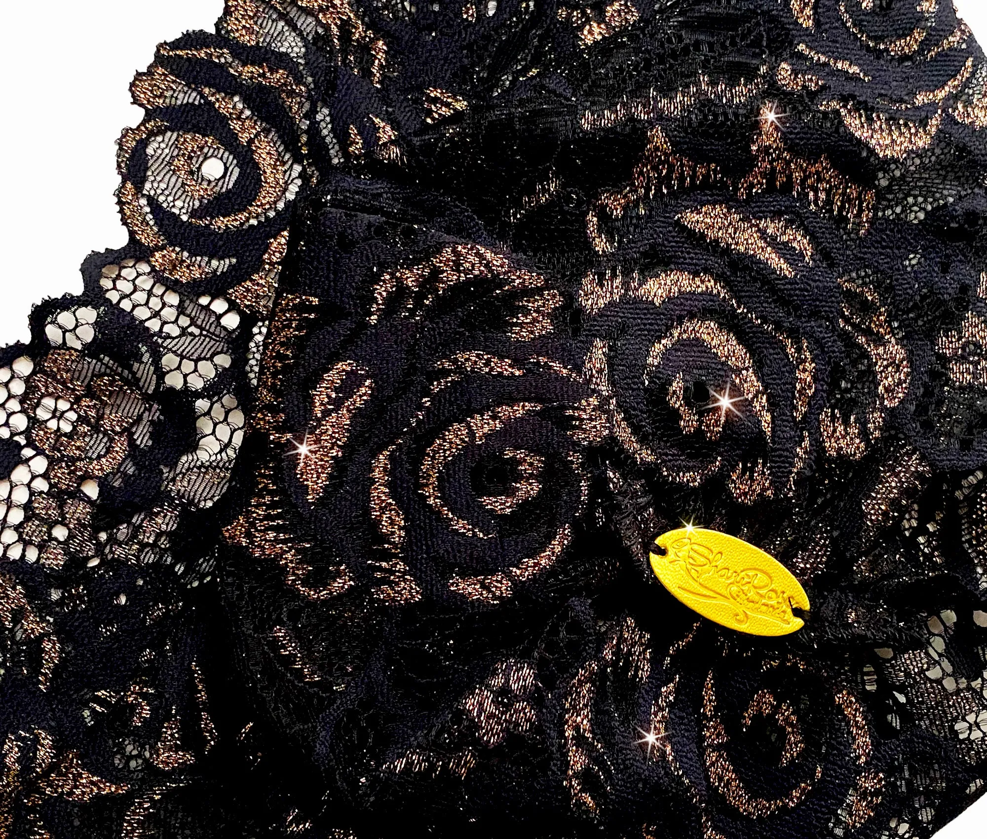 Black gold vintage lace headband