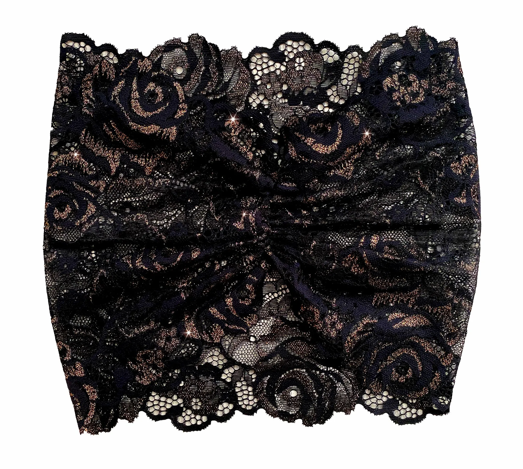 Black gold vintage lace headband