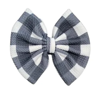 Black Plaid Bow