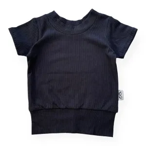 Black Ribbed Summer Lounge Top