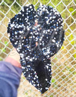 Black Sequin Bow
