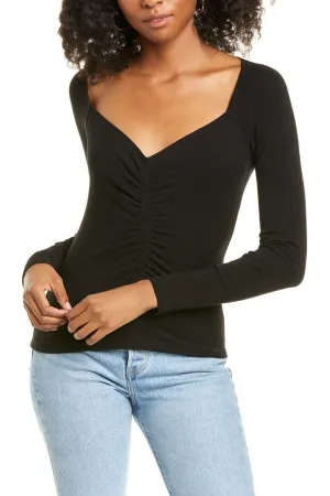 Black Sweetheart Neckline Full Sleeveless Top