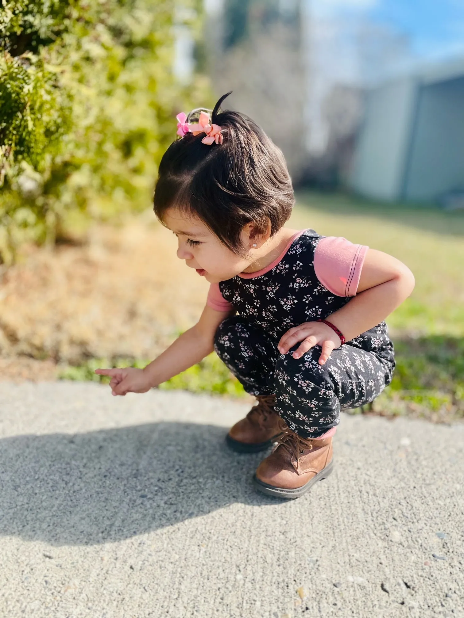 Black/Mauve Floral Zip Baby Romper