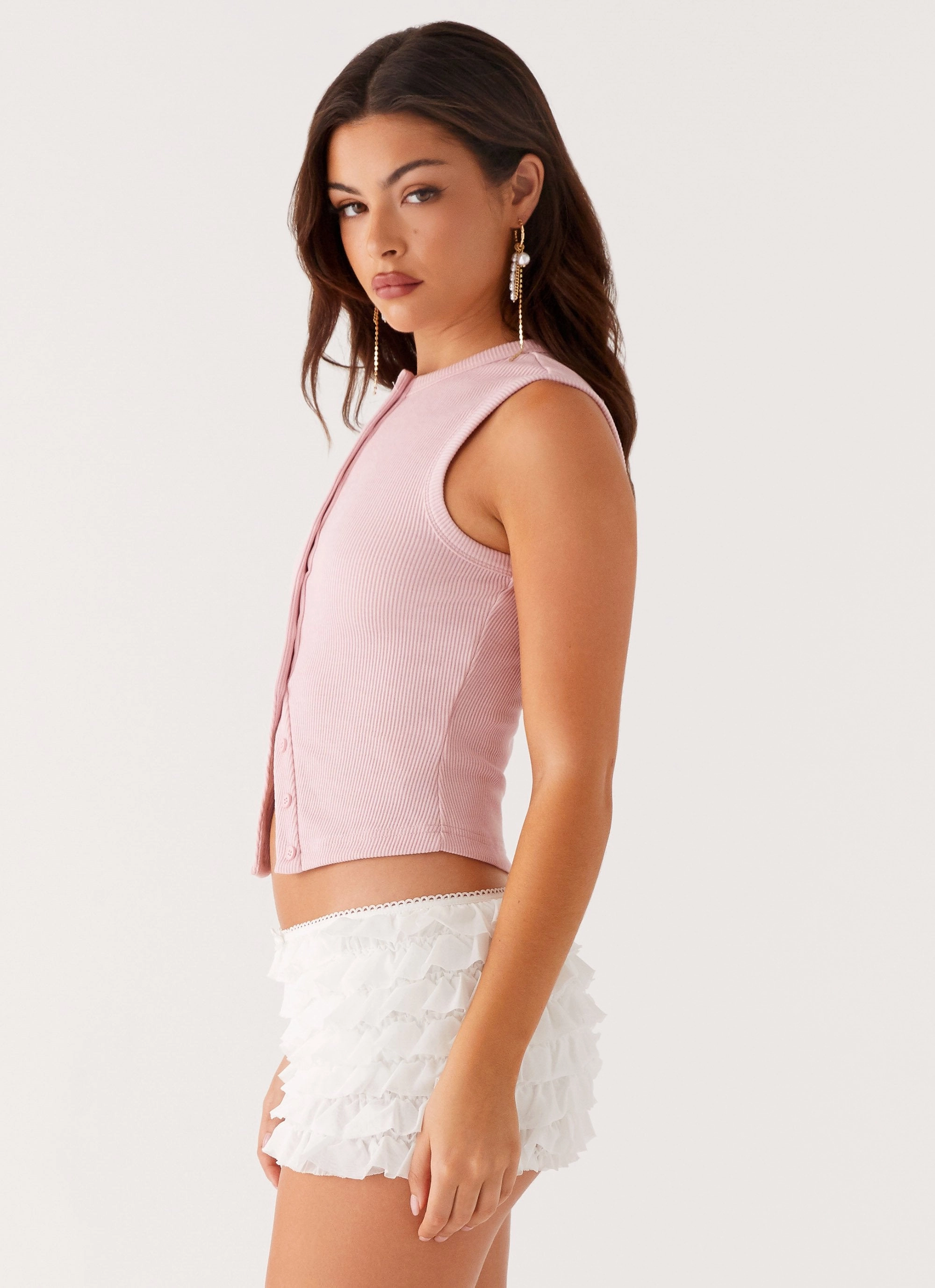 Blair Buttoned Tank Top - Pink SustainableBlend