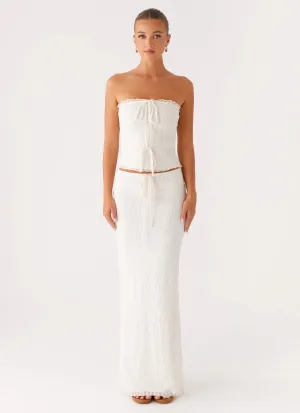 Blakely Maxi Skirt - Ivory RipstopFabric Recyclable Fabric Blend Non Irritating Seams Blakely Maxi Skirt - Ivory