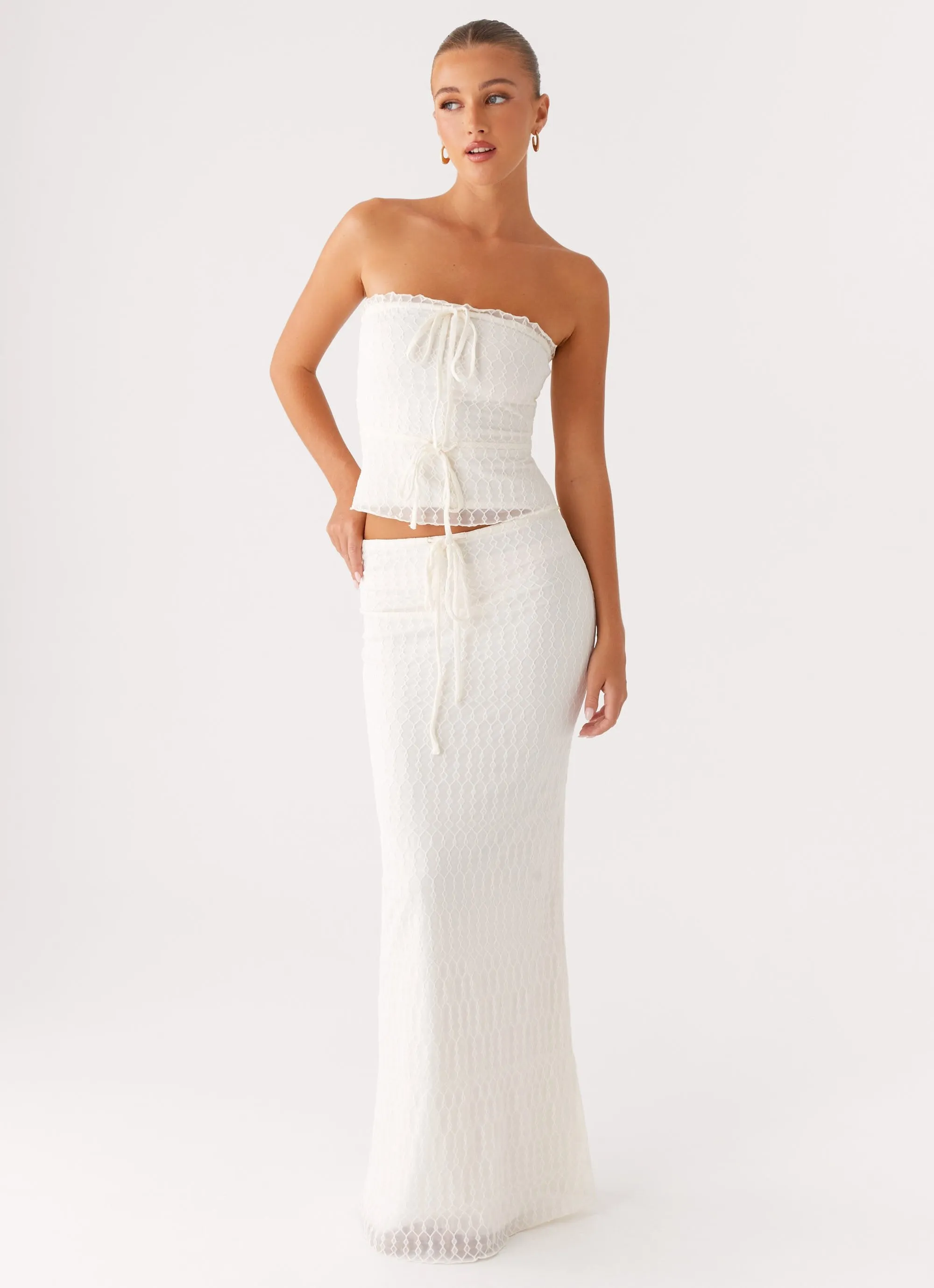 BreathableFabric Blakely Maxi Skirt - Ivory