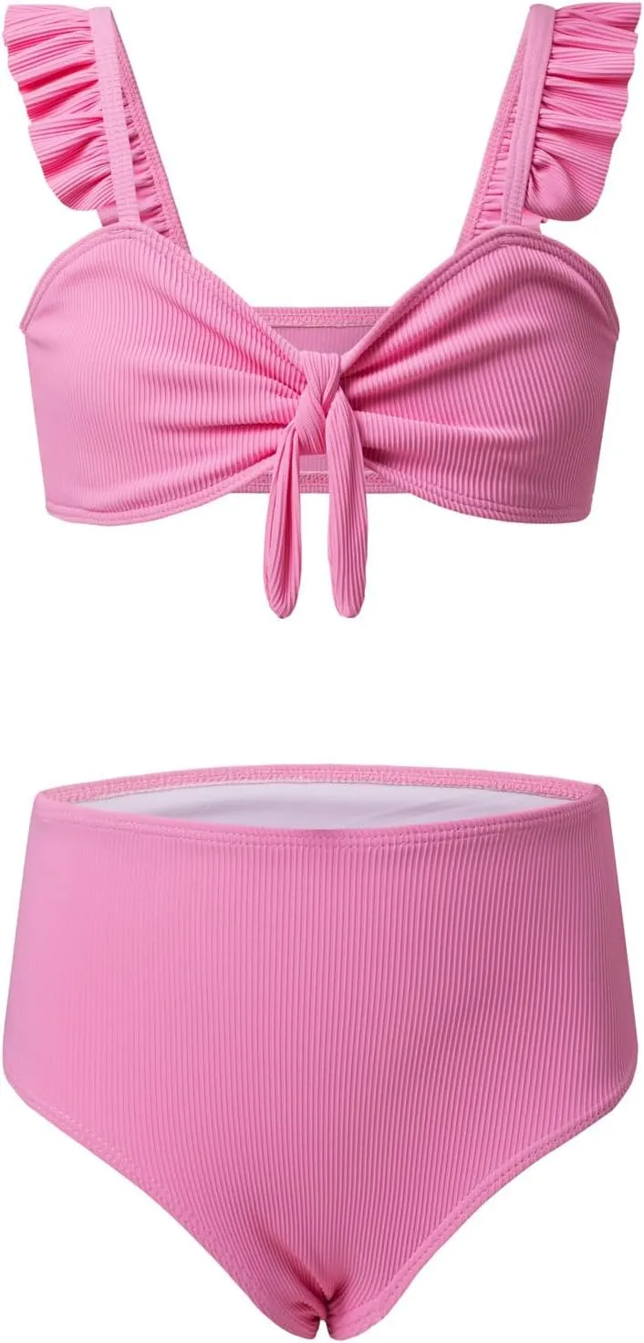blibean Tween Girls Swimsuit Two Piece Bikini Sets with Chest Pad Size 6-15 Years