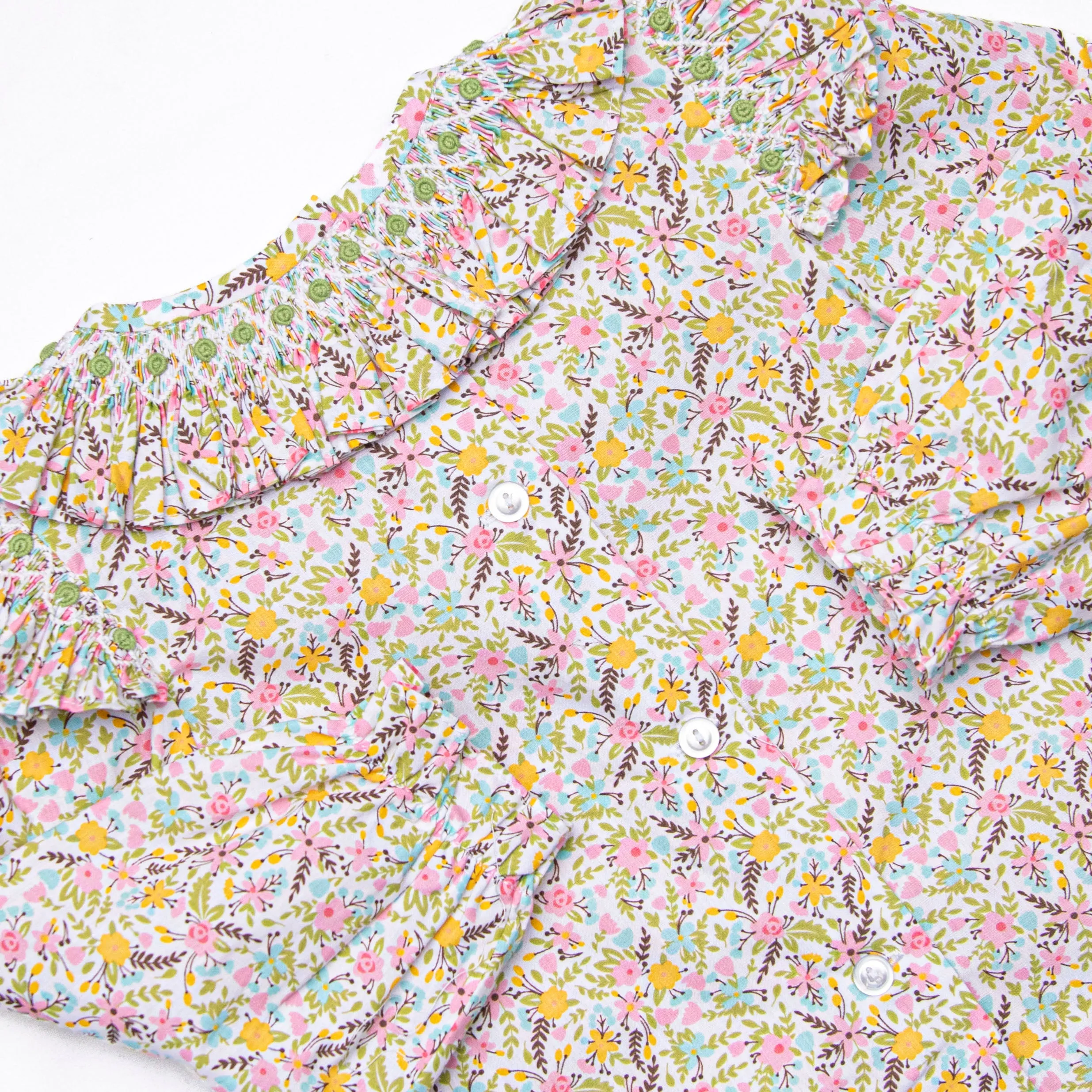 Blooming Bushes Smocked Legging Set, Green