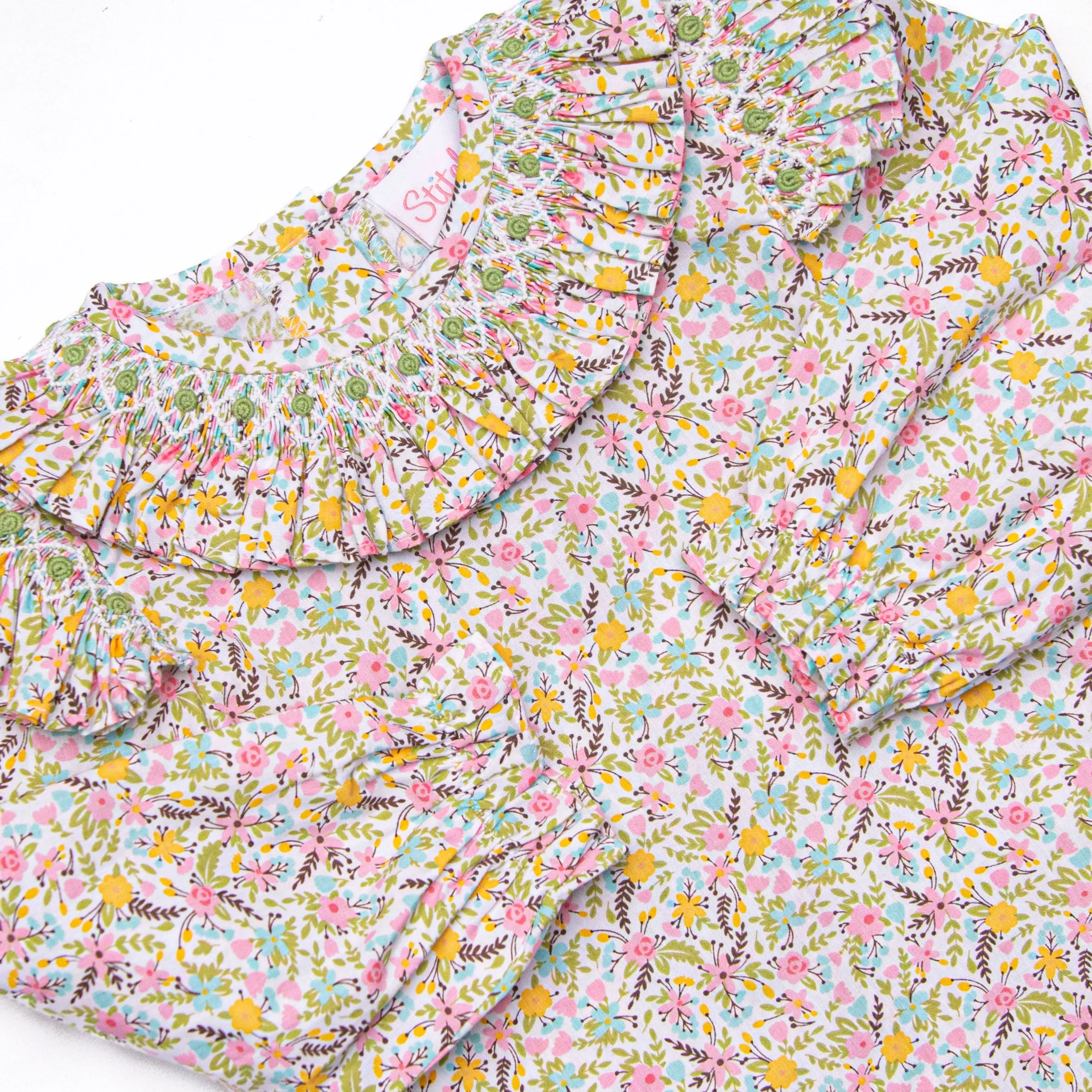 Blooming Bushes Smocked Legging Set, Green