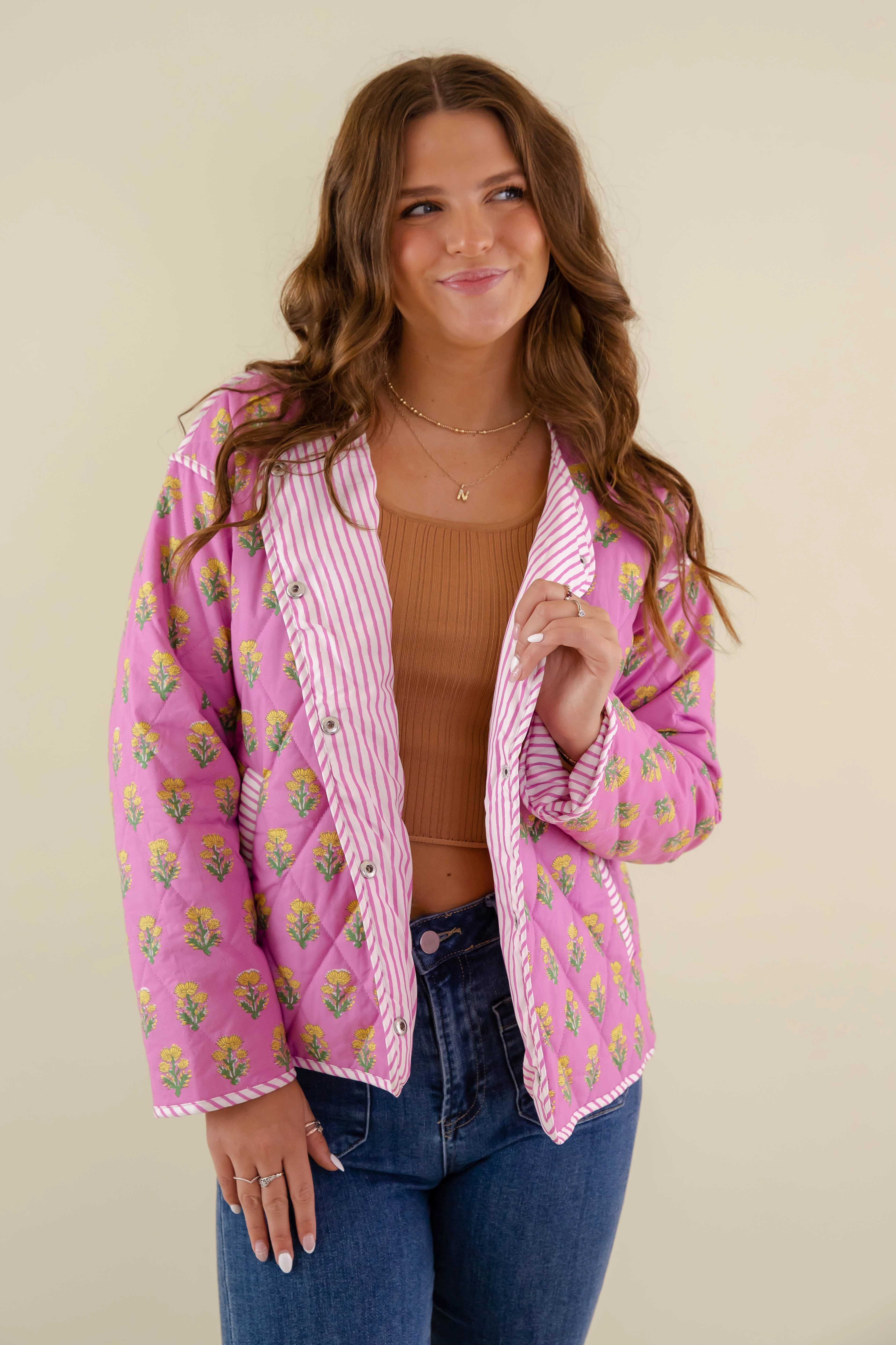 NonIrritatingTags AirflowVents Blooming Where Planted Quilted Jacket