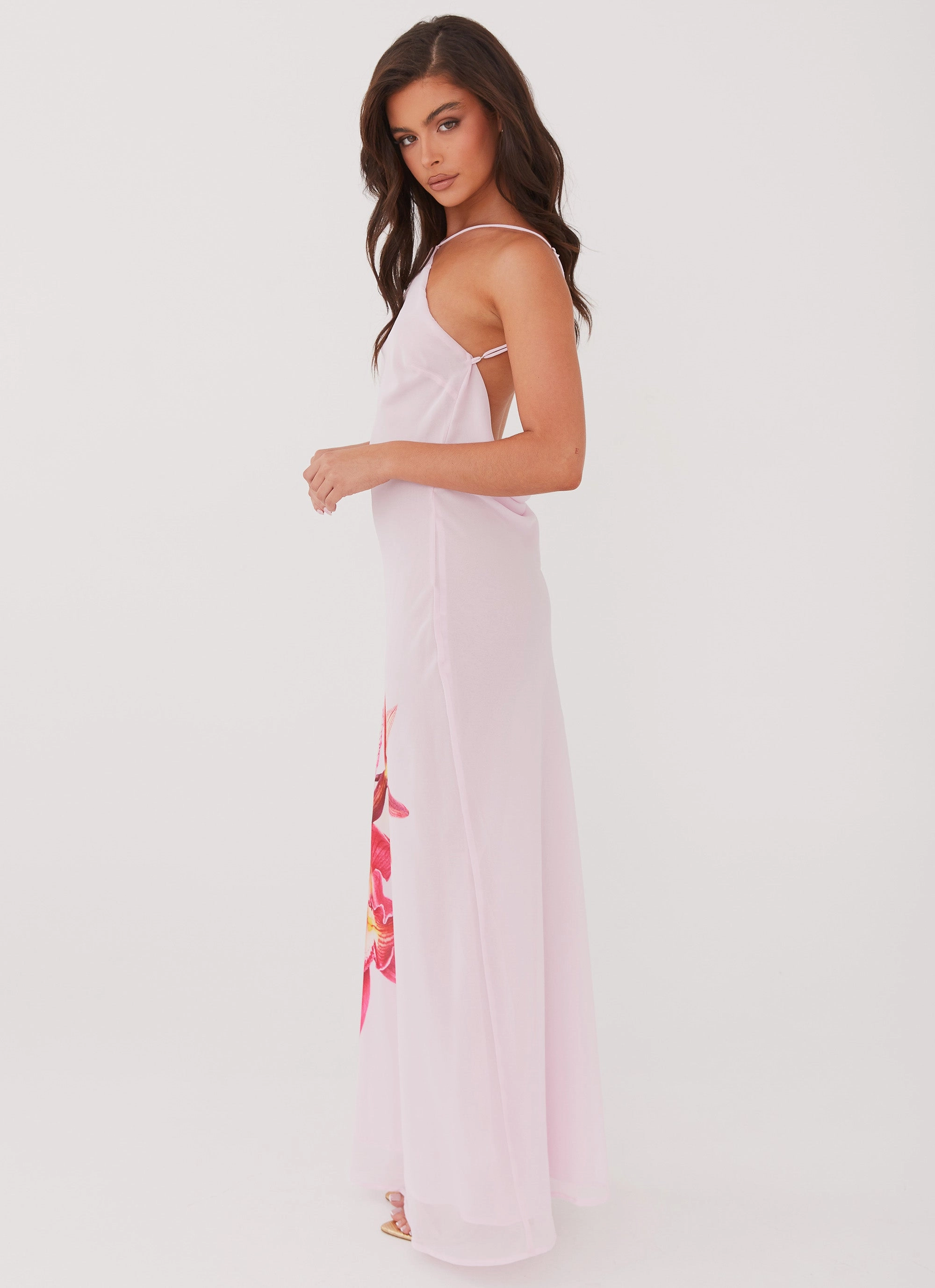 Blossom Hearts Maxi Dress - Pink Peony Smile Glow