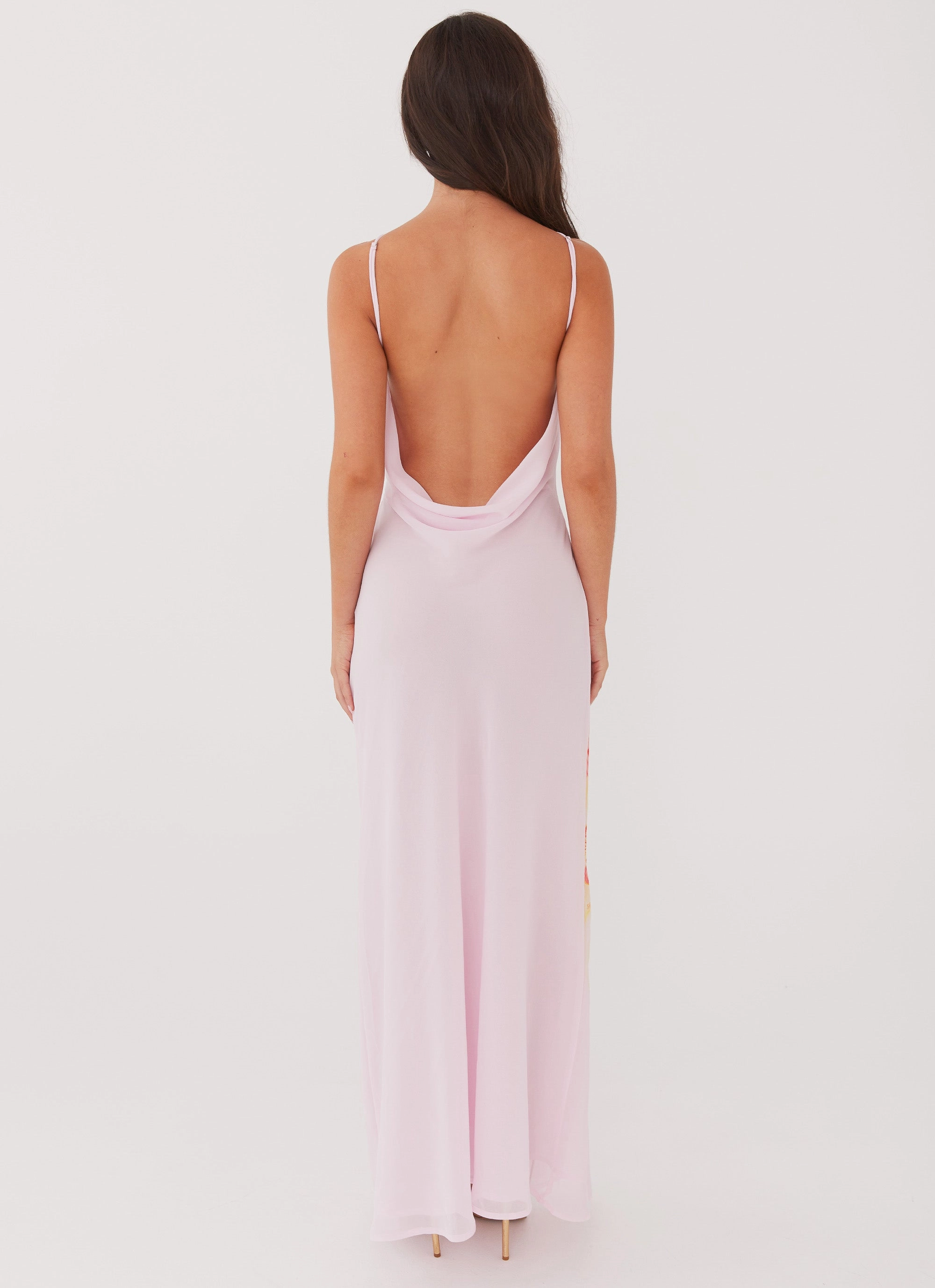 Blossom Hearts Maxi Dress - Pink Peony Comfort Layer