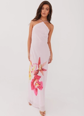 Blossom Hearts Maxi Dress - Pink Peony Travel Fit Walkable Flow