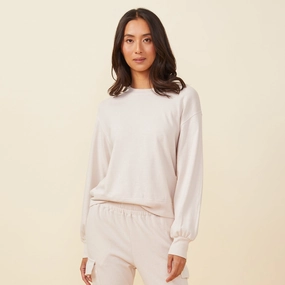 Blouson Sleeve Crew Neck Sweatshirt NonRestrictive Cut Blouson Sleeve Crew Neck Sweatshirt SustainableBlend Quick Release Fastener