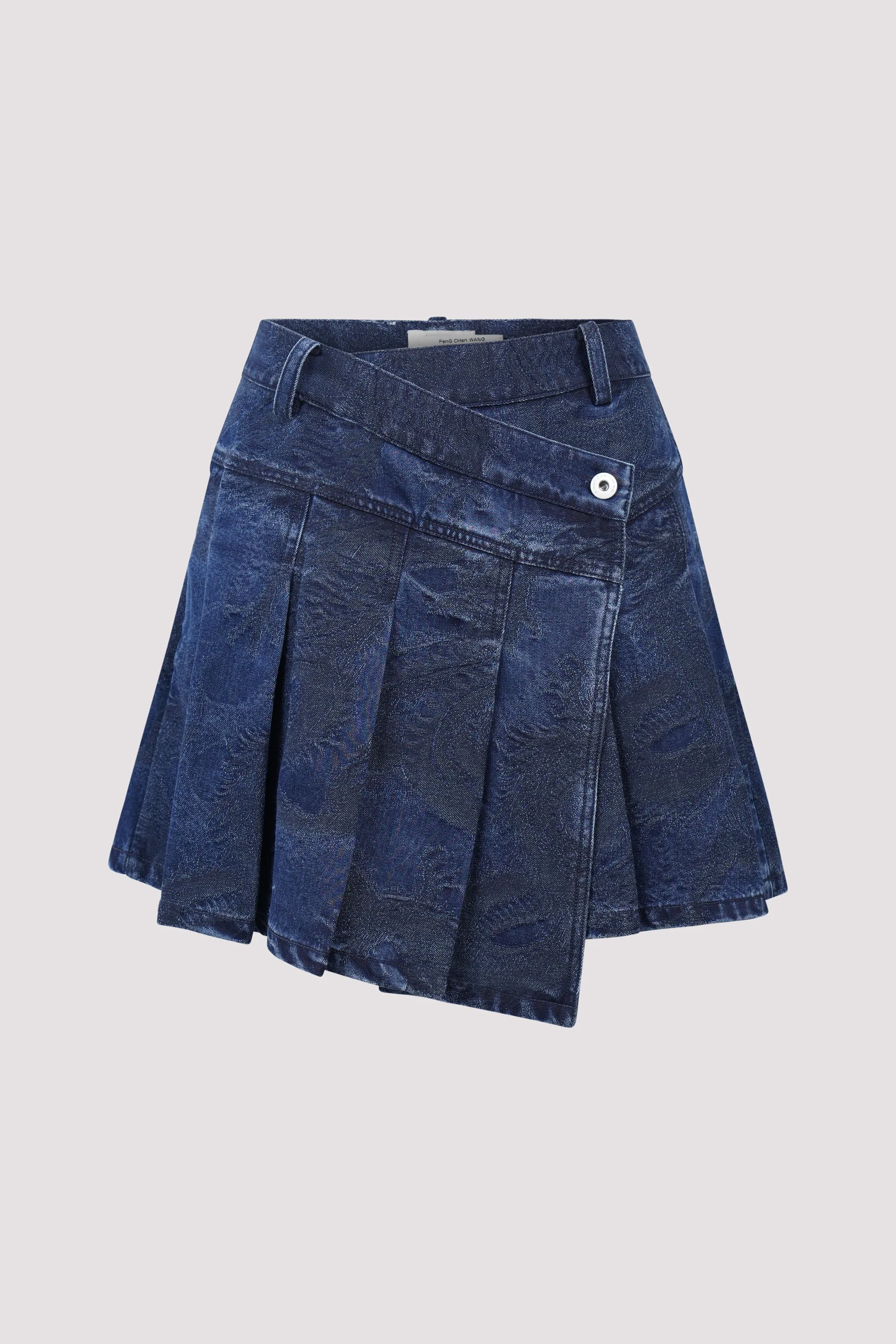 Blue Deconstructed Denim Mini Skirt