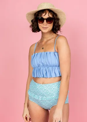 Blue Ditsy Floral | Mid-Ruffle Bottoms