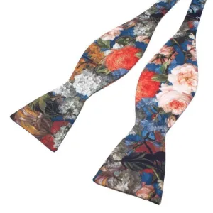 Blue Floral Bow Tie Self Tie HAMILTON by MYTIESHOP