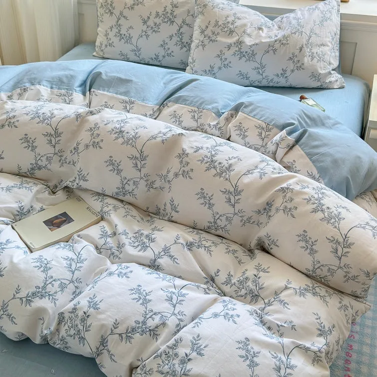 Blue Leaves Bedding Set